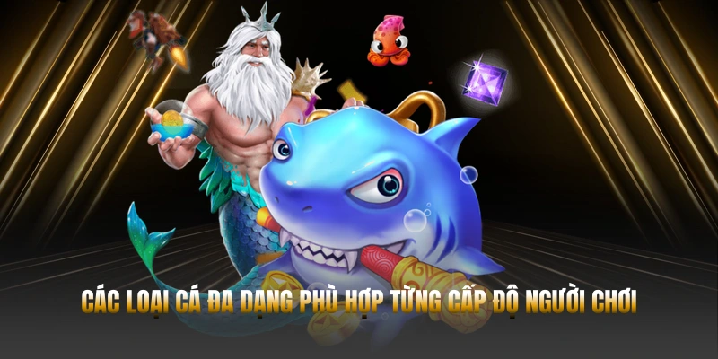 Các loại cá đa dạng phù hợp từng cấp độ người chơi